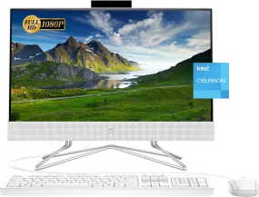 HP 2022 Newest All-in-One Desktop, 21.5" FHD Display, Intel Celeron J4025 Processor, 16GB RAM, 512GB PCIe SSD, Webcam, HDMI, RJ-45, Wired Keyboard&Mouse, WiFi, Windows 11 Home, White