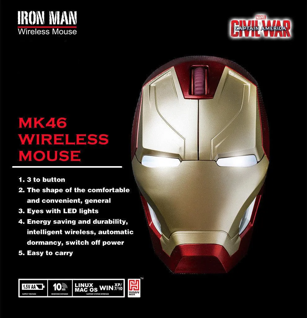 Iron Man Mark XLVI Mk46 Wireless USB Mouse