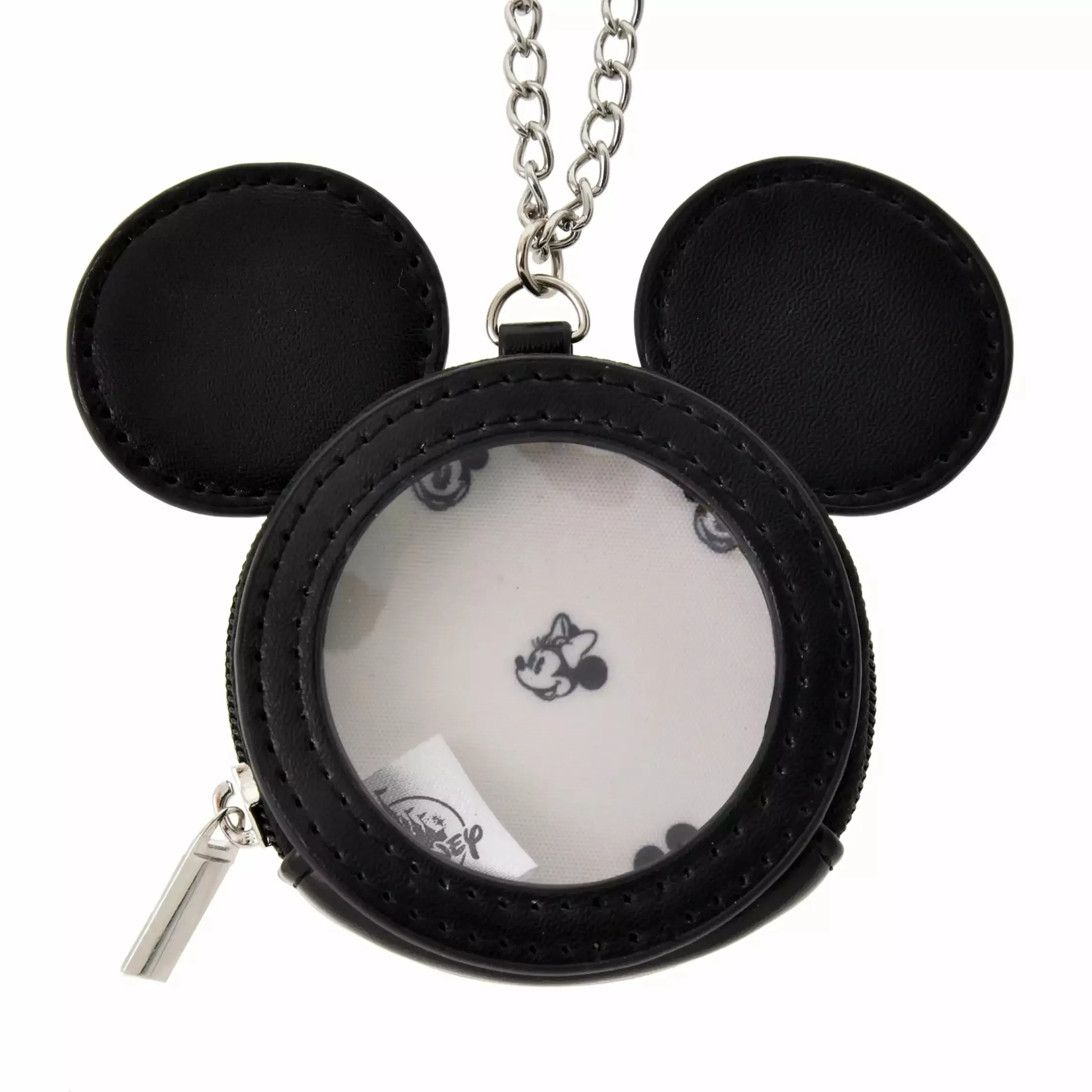 JDS - Health＆Beauty Tool x Mickey & Minnie Mouse Black "Clear Window" Pouch with Mirror (Release Date: Feb 6)