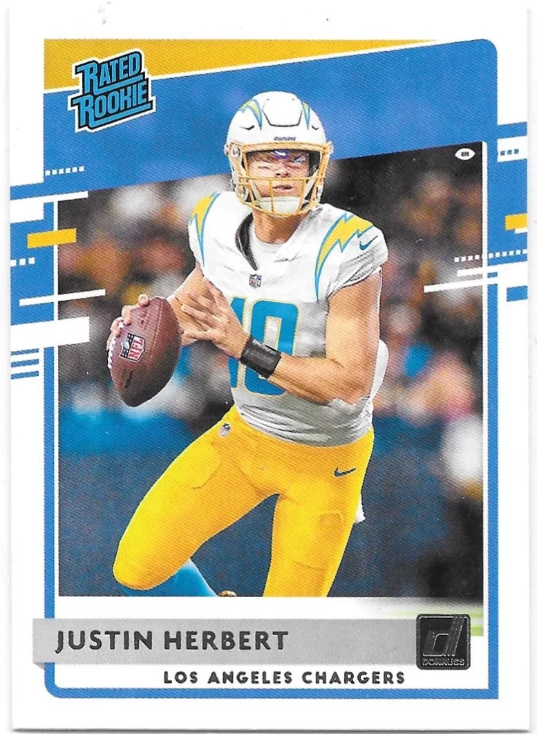 Justin Herbert, RC, Rated Rookie, 2020 Panini Donruss Football NFL