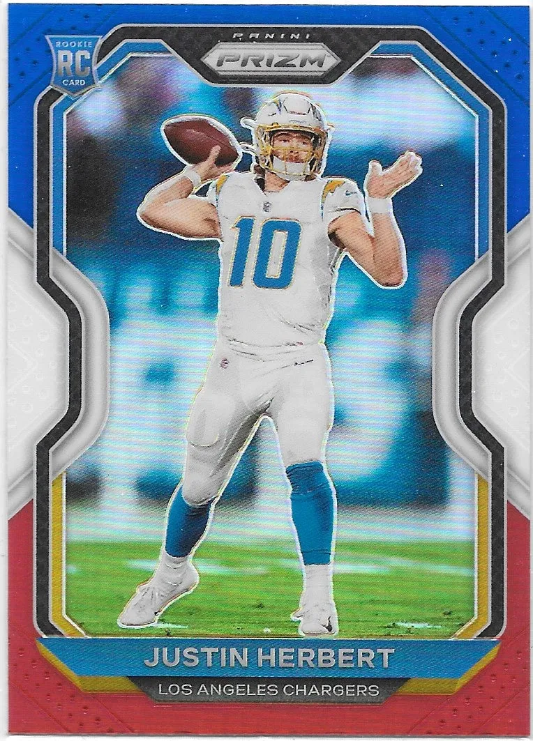 Justin Herbert, Red White Blue Prizm, 2020 Panini Prizm Football NFL