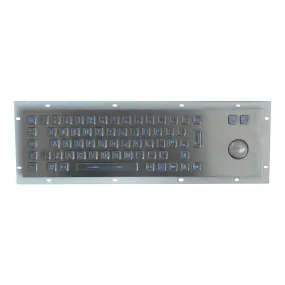 KBS-PC-D-LED Stainless Steel LED Keyboard with Integrated Trackball