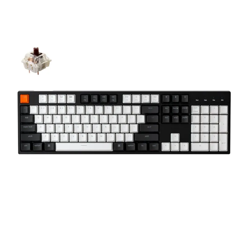 Keychron C2 104 Key Gateron Hot-Swappable Mechanical Wired Keyboard Rgb Brown Switches