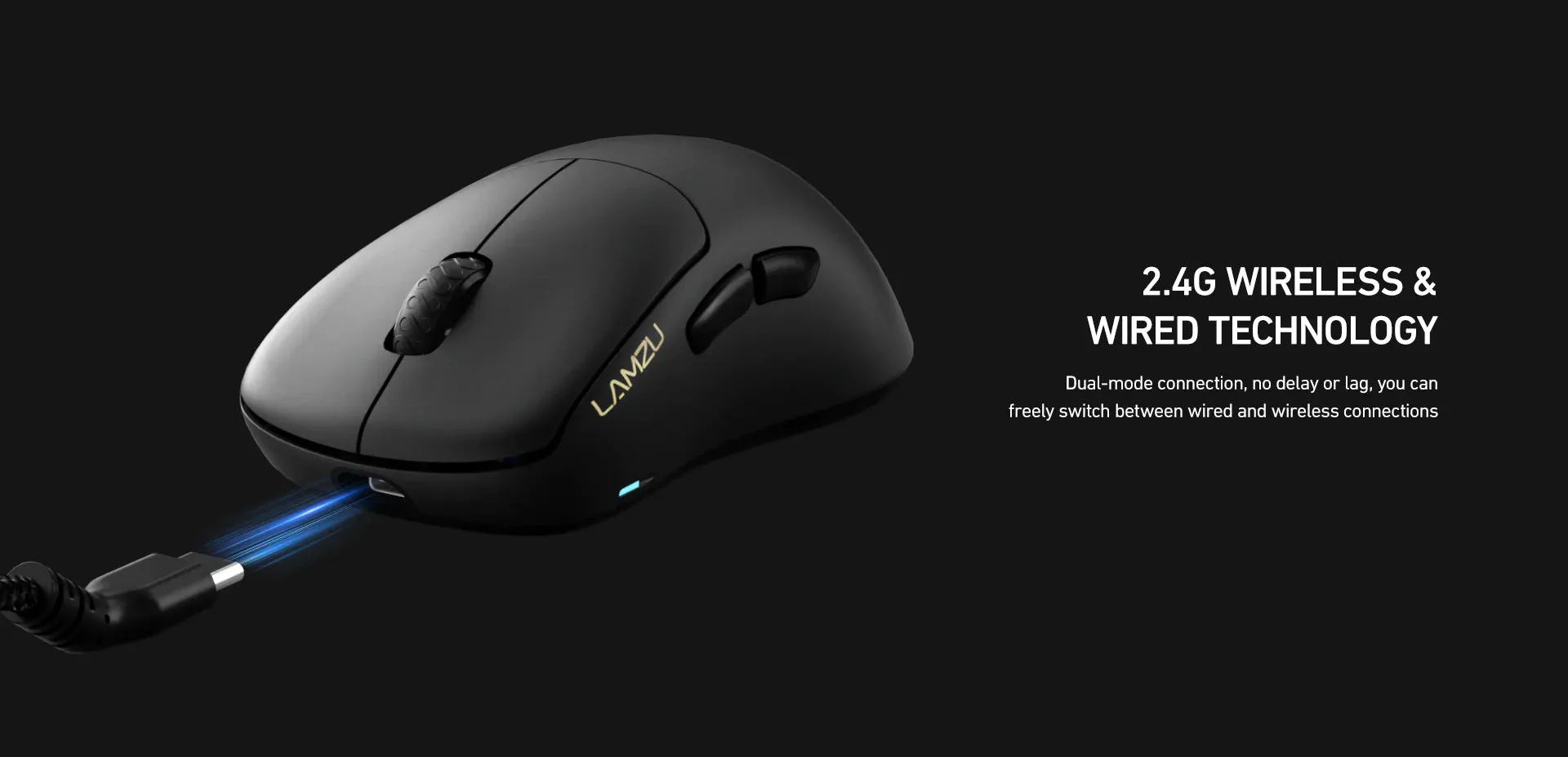 Lamzu Thorn 4K Wireless Gaming Mouse - Black (4K dongle included)