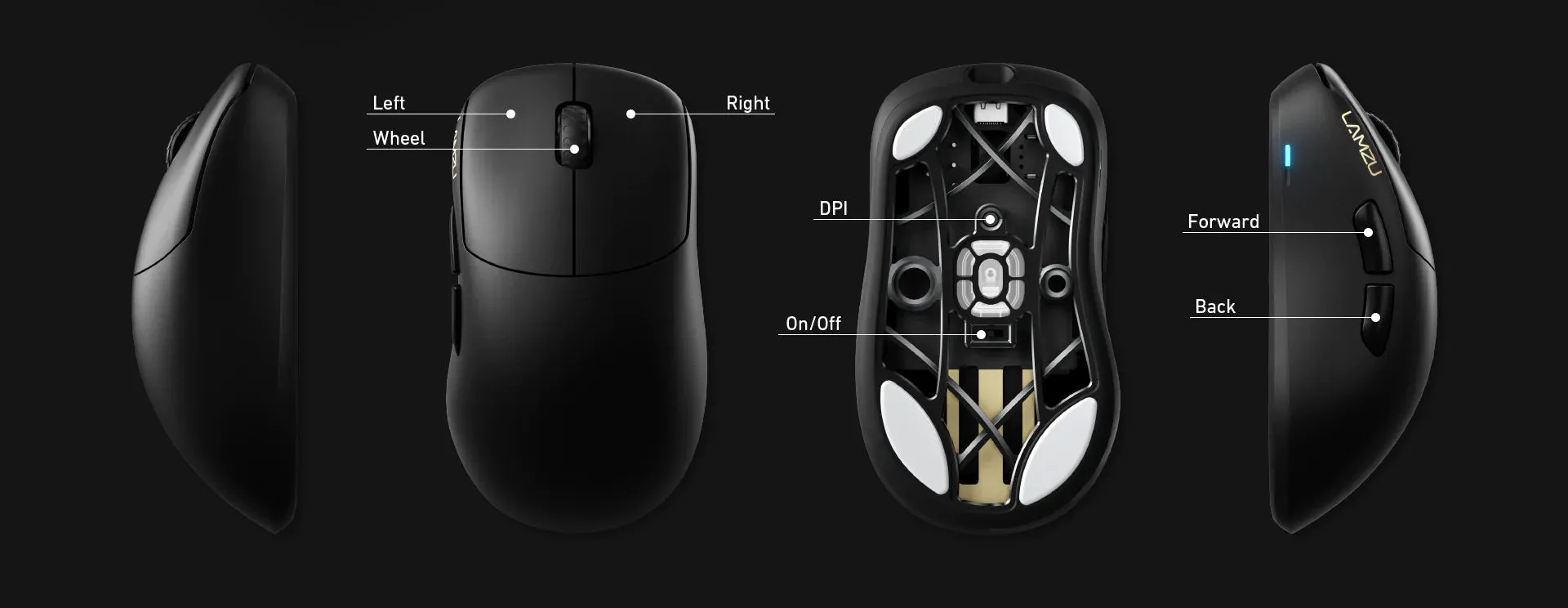 Lamzu Thorn 4K Wireless Gaming Mouse - Black (4K dongle included)