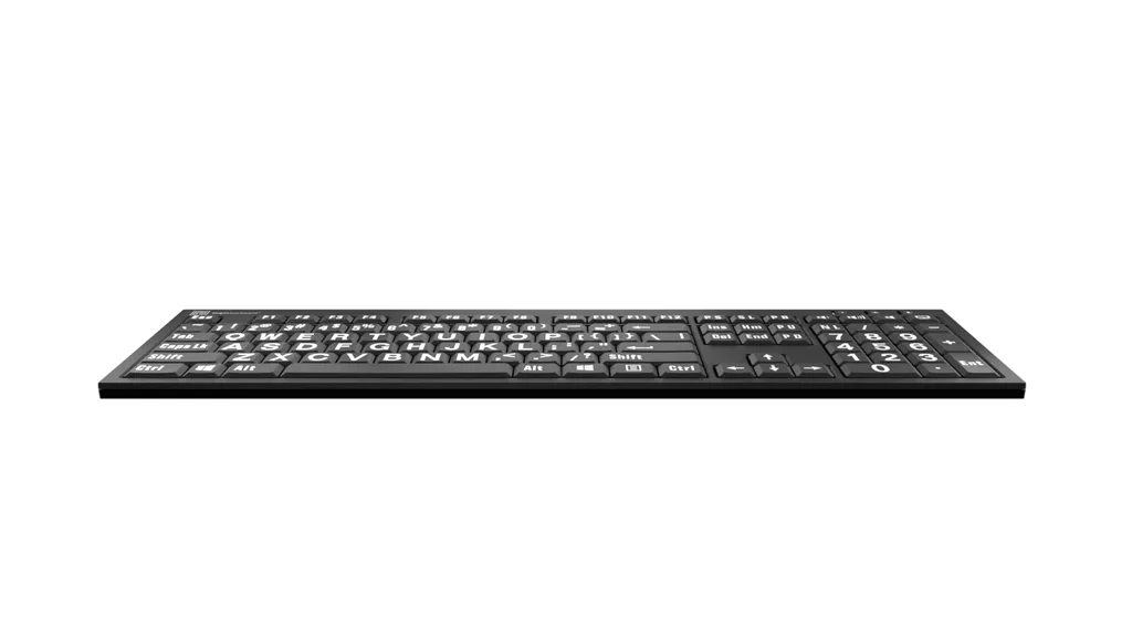 LogicKeyboard LargePrint White on Black PC Nero Slim Line LKBU-LPWB-BJPU-US