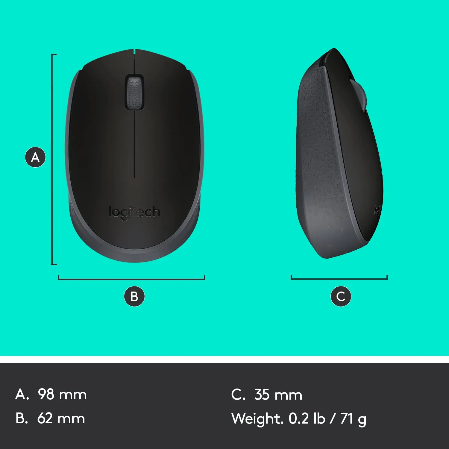 Logitech B170 無線滑鼠 - Black 黑色 910-004659 原裝行貨