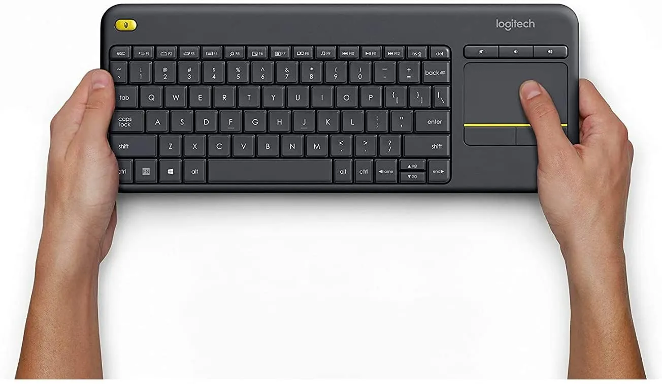 Logitech Keyboard K400 Plus Wireless Touch Keyboard with Built-In Touchpad for Internet-Connected TVs, Windows PC (Black)