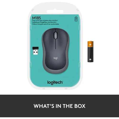 Logitech M185 Wireless Mouse (Swift Gray)