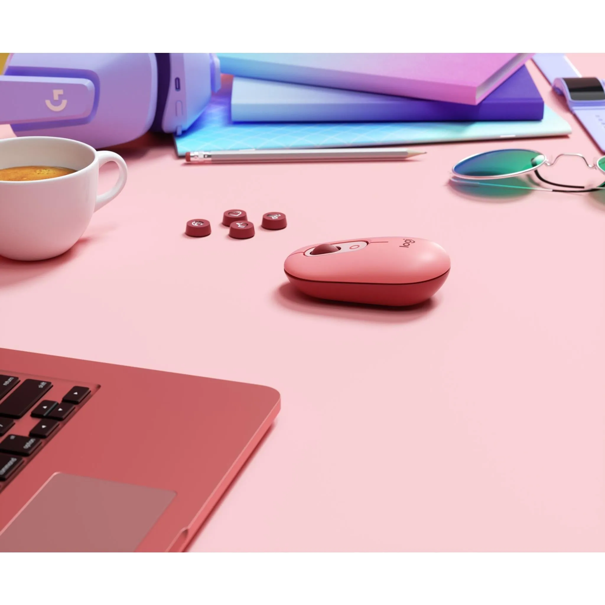 Logitech POP Mouse with Emoji (Heartbreaker Rose)