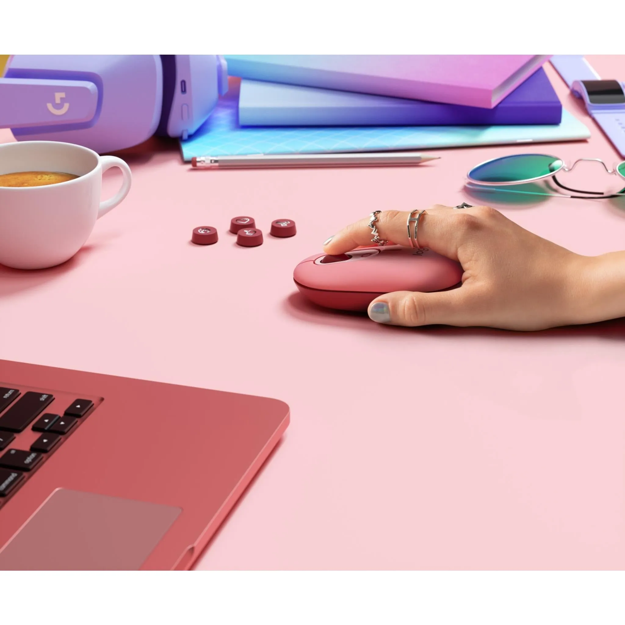 Logitech POP Mouse with Emoji (Heartbreaker Rose)