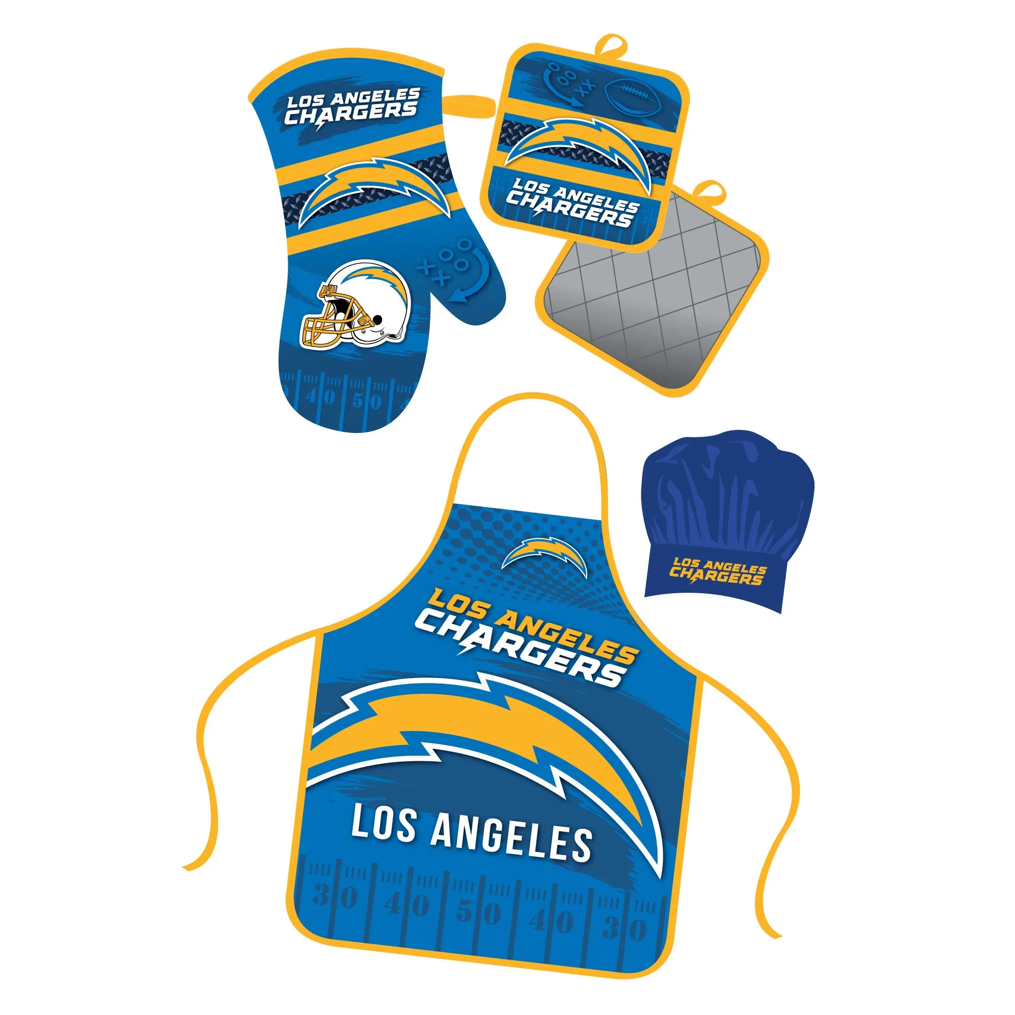 Los Angeles Chargers Apron and Oven Mitt Bundle