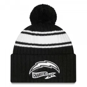 Los Angeles Chargers Official 2022 NFL Sideline Sport Knit Beanie Black & White