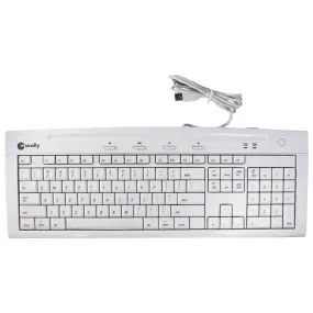 Macally Full Size USB 2.0 Universal Computer Keyboard - White (IKEYSLIM)