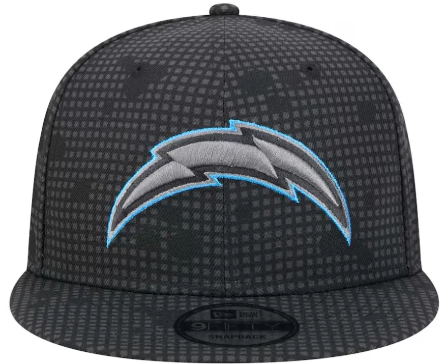 Men's New Era Black Los Angeles Chargers Midnight Ink Pop Outline 9FIFTY Snapback Hat