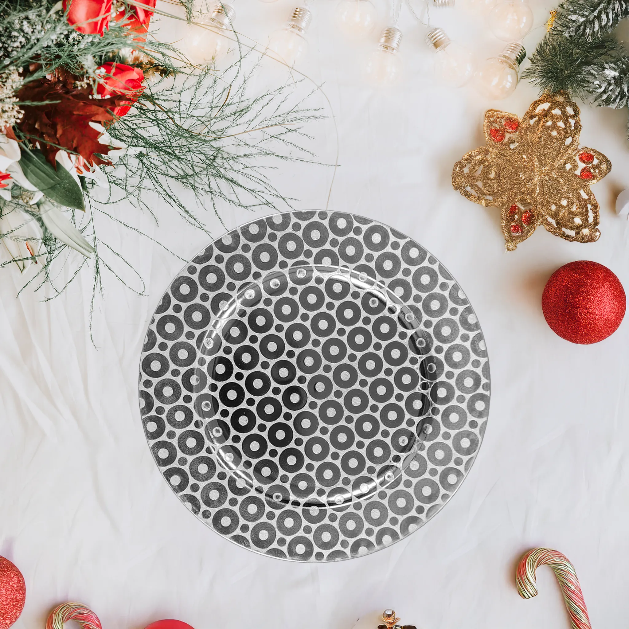 Metallic Dots Chargers Plates