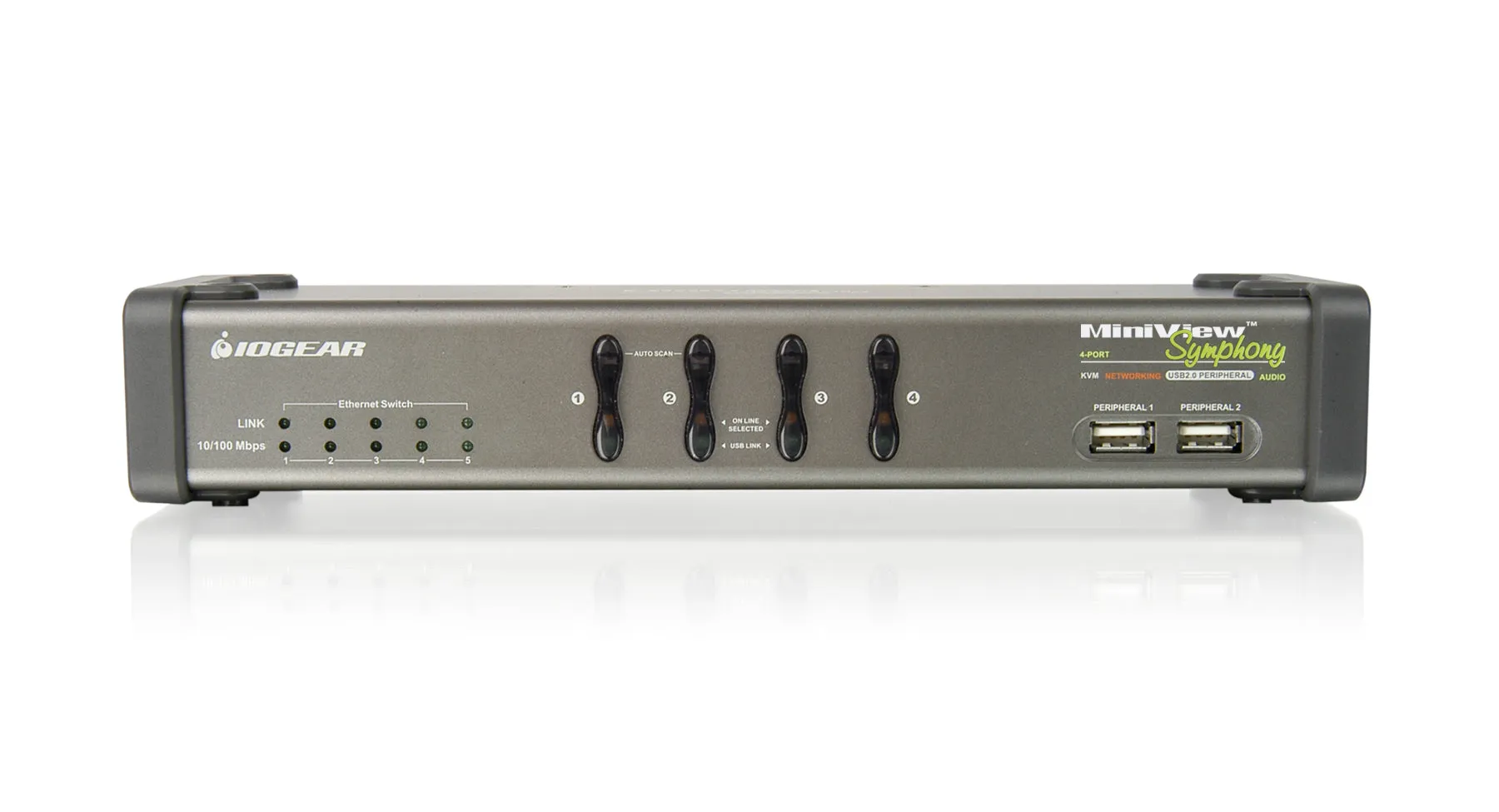 Miniview Symphony Multi-function 4-Port KVM Switch with cables (TAA Compliant)