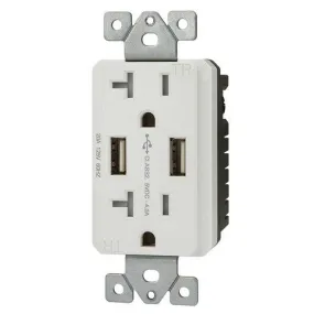 Morris Products 82376 White 20A USB Receptacle