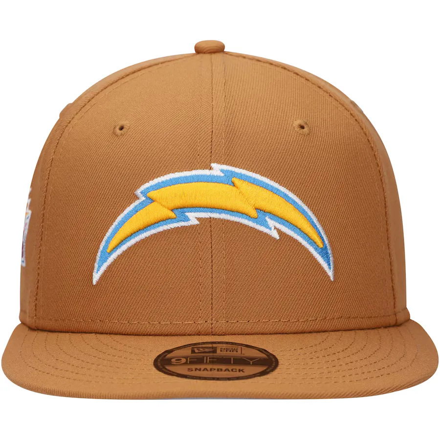 New Era Los Angeles Chargers Color Pack 9FIFTY Snapback Hat-Brown