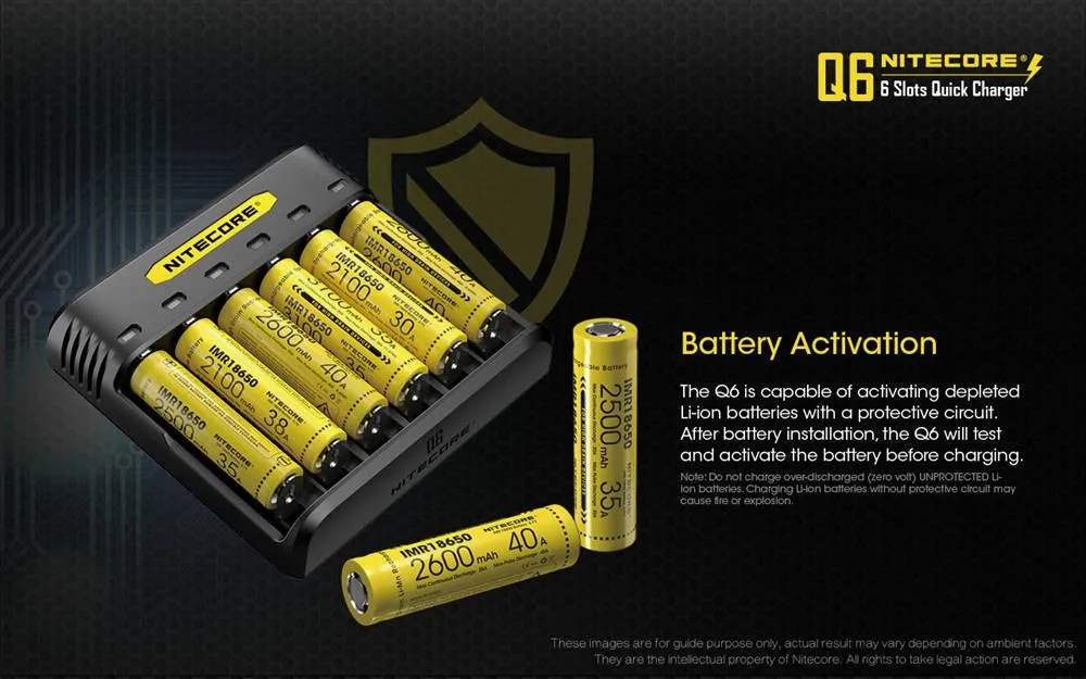 Nitecore Q6 Six Slot 2A Universal Li-ion/IMR Battery Charger