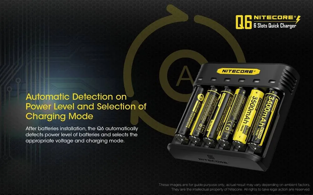 Nitecore Q6 Six Slot 2A Universal Li-ion/IMR Battery Charger