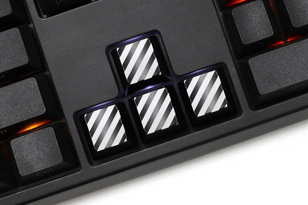 Novelty Shine Through Keycaps ABS Etched arrow key wasd r1 r 2 r3 r4 stripe cross grain