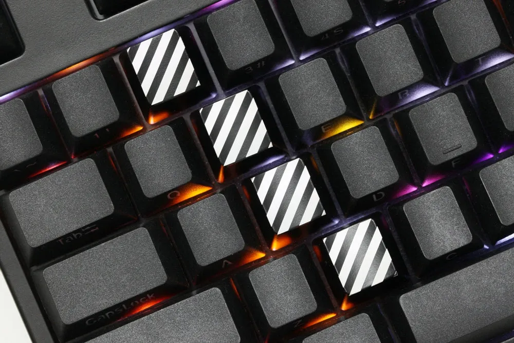 Novelty Shine Through Keycaps ABS Etched arrow key wasd r1 r 2 r3 r4 stripe cross grain