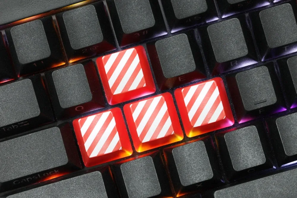 Novelty Shine Through Keycaps ABS Etched arrow key wasd r1 r 2 r3 r4 stripe cross grain