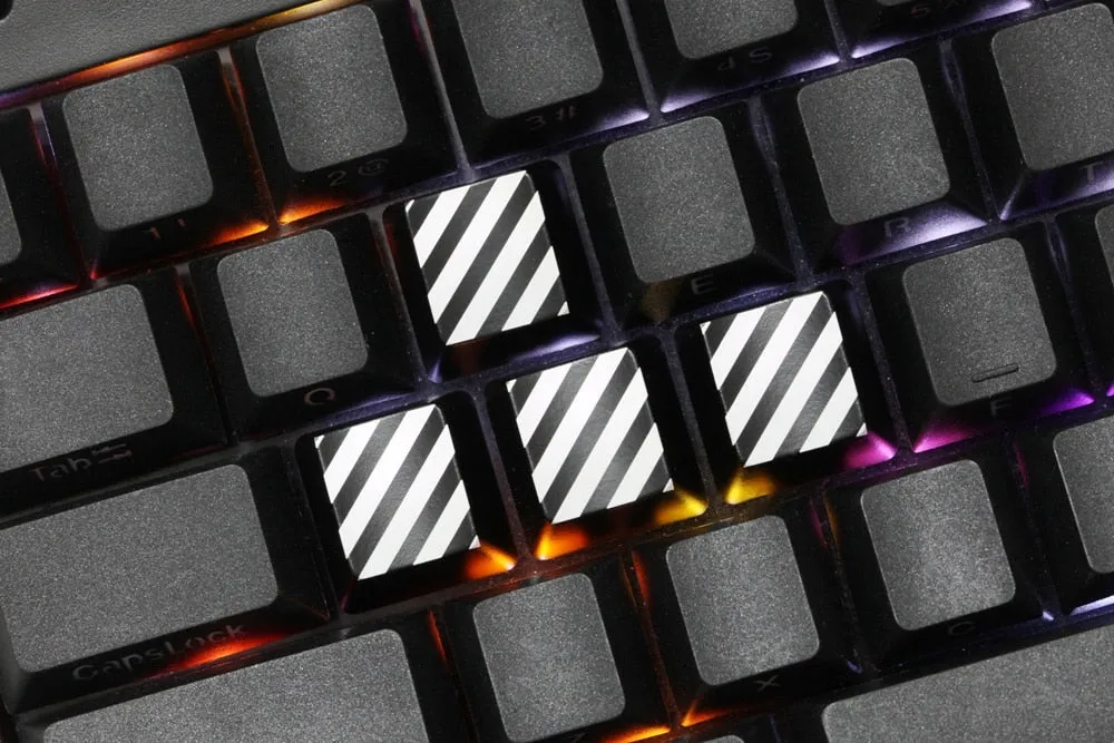 Novelty Shine Through Keycaps ABS Etched arrow key wasd r1 r 2 r3 r4 stripe cross grain