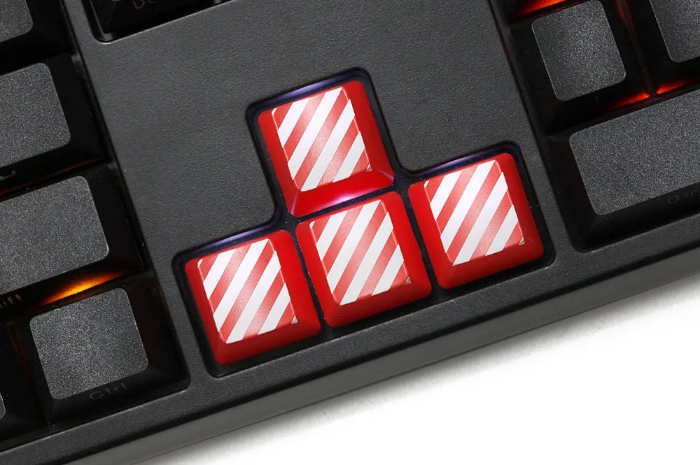 Novelty Shine Through Keycaps ABS Etched arrow key wasd r1 r 2 r3 r4 stripe cross grain