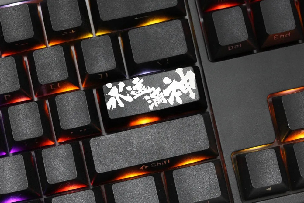 Novelty Shine Through Keycaps ABS Etched Shine-Through Godlike Forever black red custom mechanical keyboard enter backspace yyds