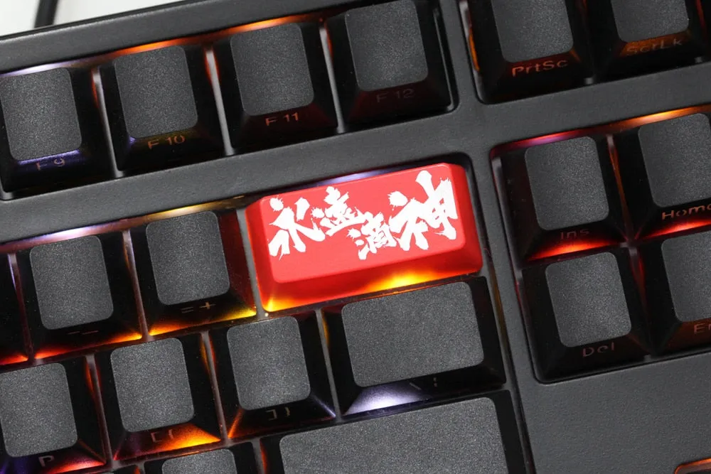 Novelty Shine Through Keycaps ABS Etched Shine-Through Godlike Forever black red custom mechanical keyboard enter backspace yyds