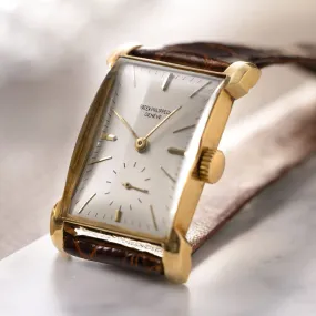 Patek Philippe 18 k gold Rectangular Dresswatch "Bunny Lugs" with Extract From The Archives ref 2403