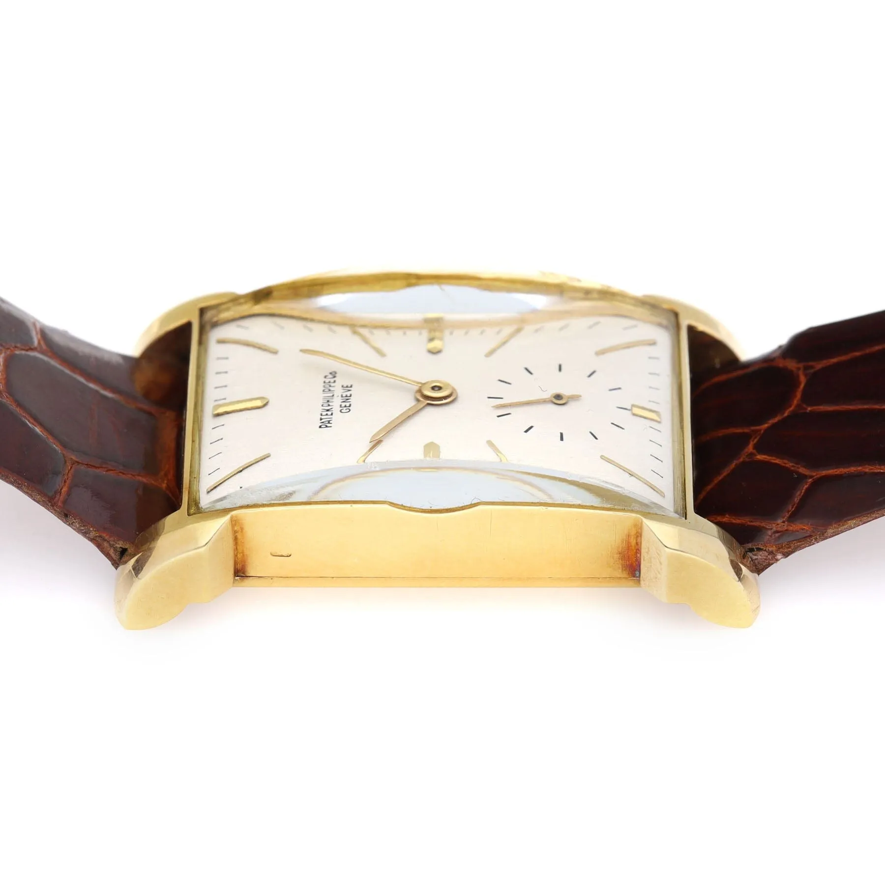 Patek Philippe 18 k gold Rectangular Dresswatch "Bunny Lugs" with Extract From The Archives ref 2403