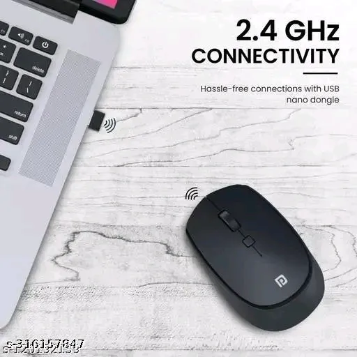 Portronics Wireless Mouse - Black, Compatible with Desktop