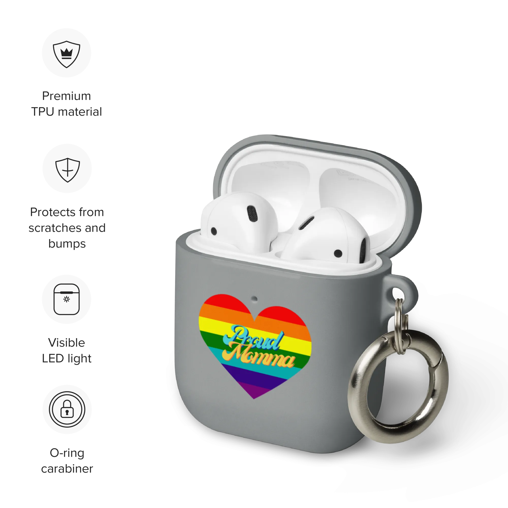 Proud LGBTQ Momma Rubber Case for AirPods® by laurameghan