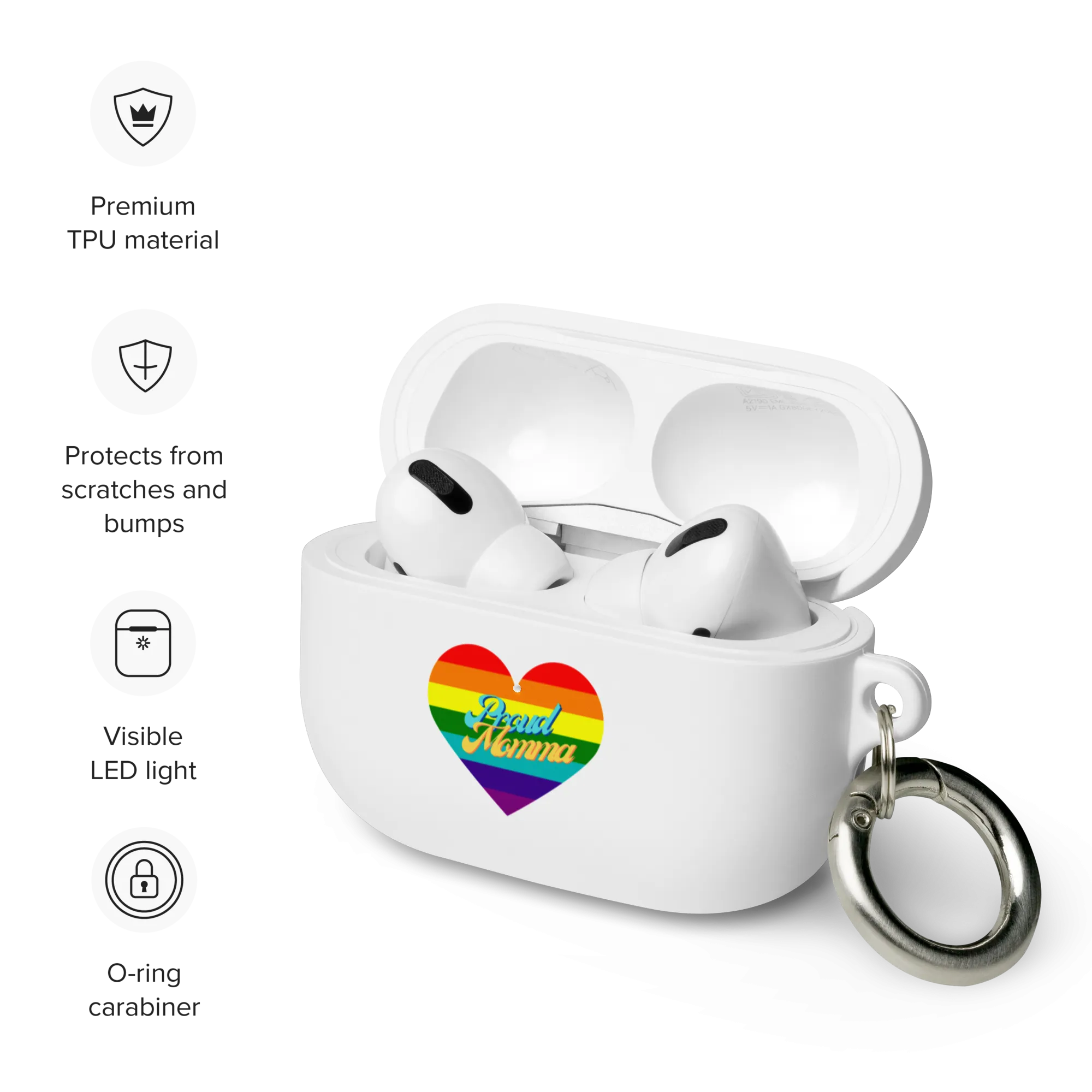 Proud LGBTQ Momma Rubber Case for AirPods® by laurameghan