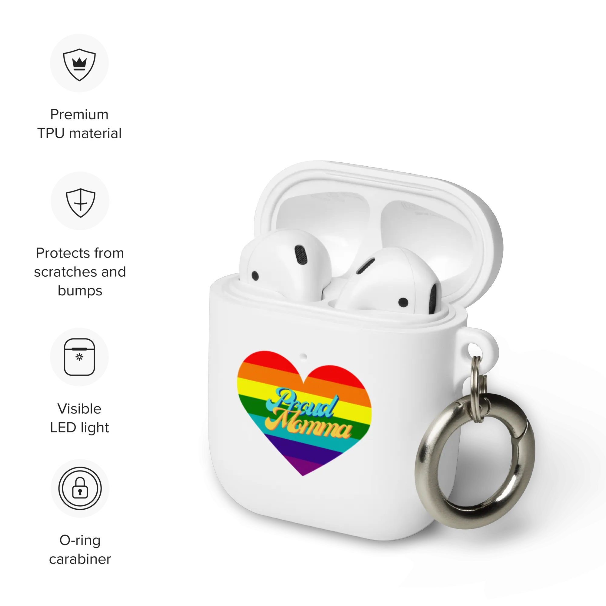 Proud LGBTQ Momma Rubber Case for AirPods® by laurameghan