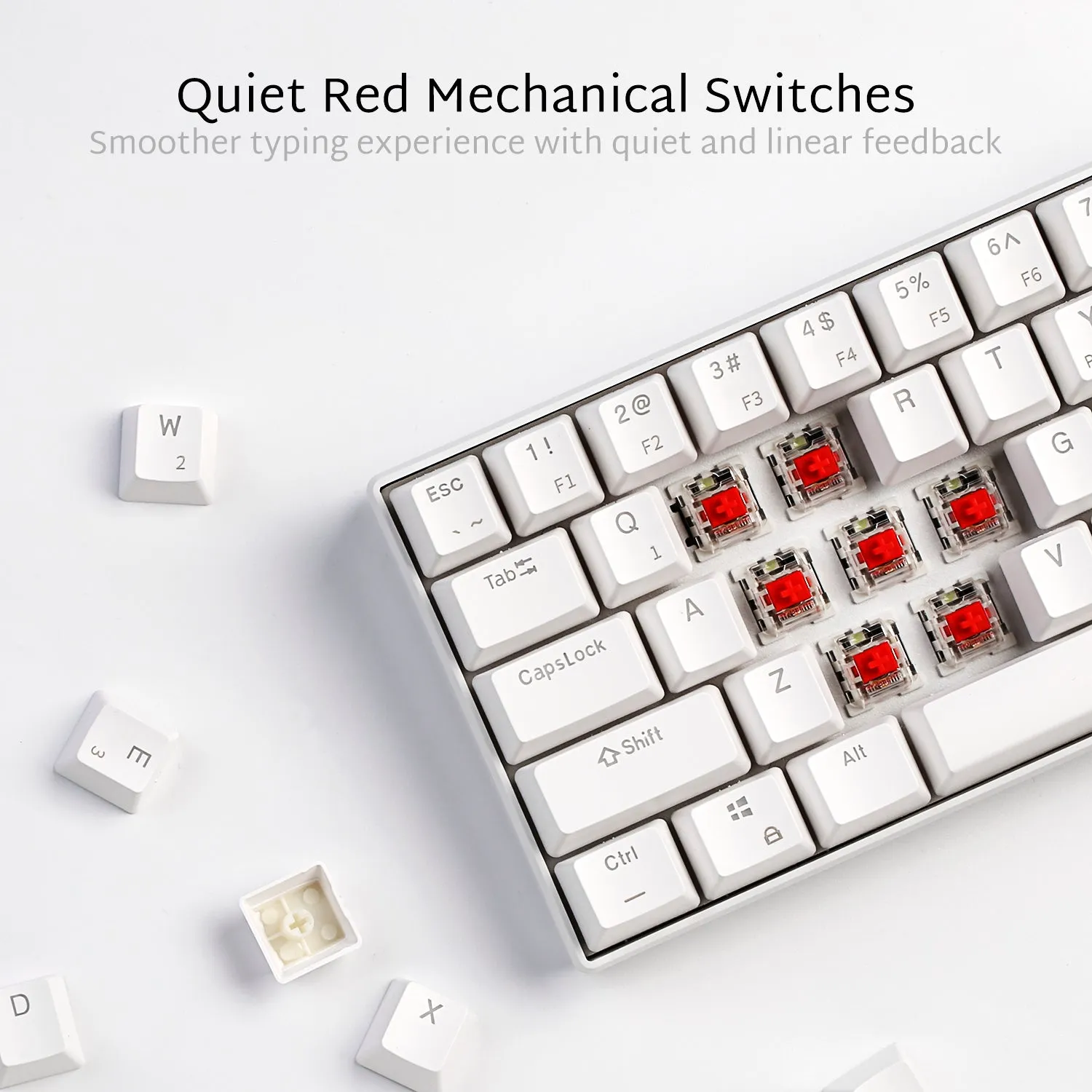 RK61 60% Dual Mode Wireless Mechanical Gaming Keyboard - Red Switch