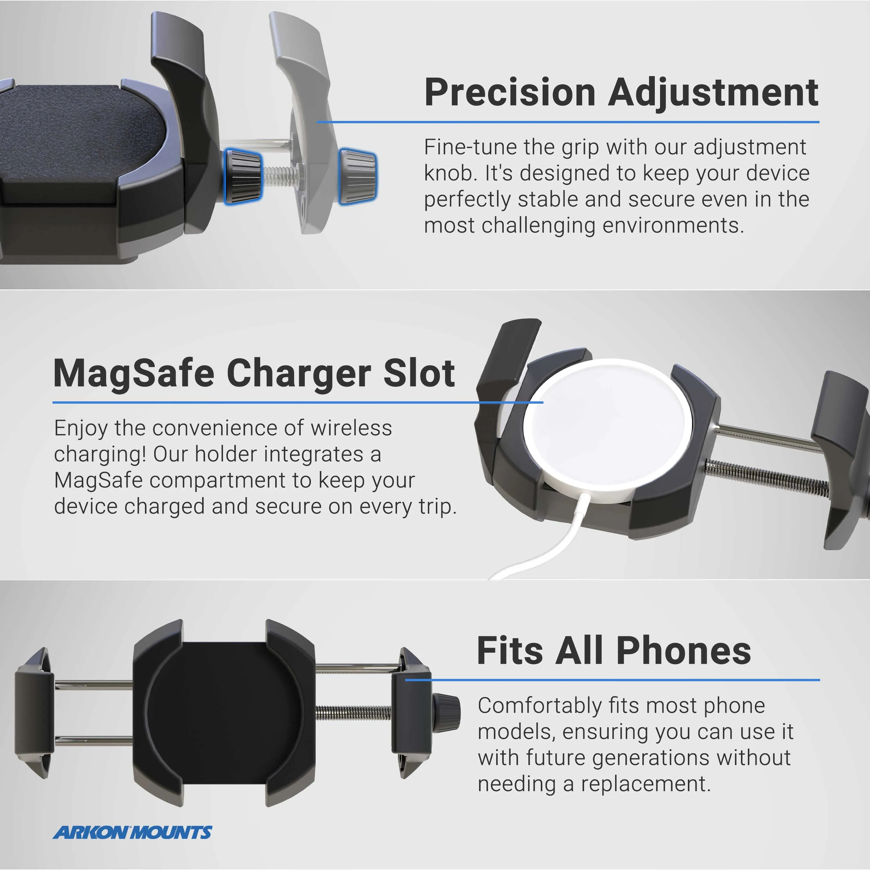 RoadVise® Ultra Phone Mount with Double Socket Swivel Arm