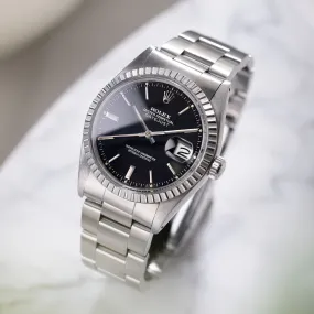 Rolex Datejust Black Soleil Finished Dial ref 16030