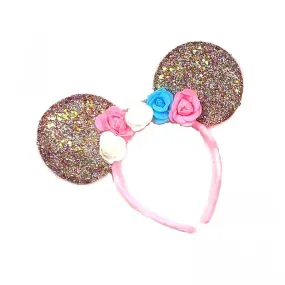 Rose Gold Minnie Mouse LED Ear Headband, 1 Count