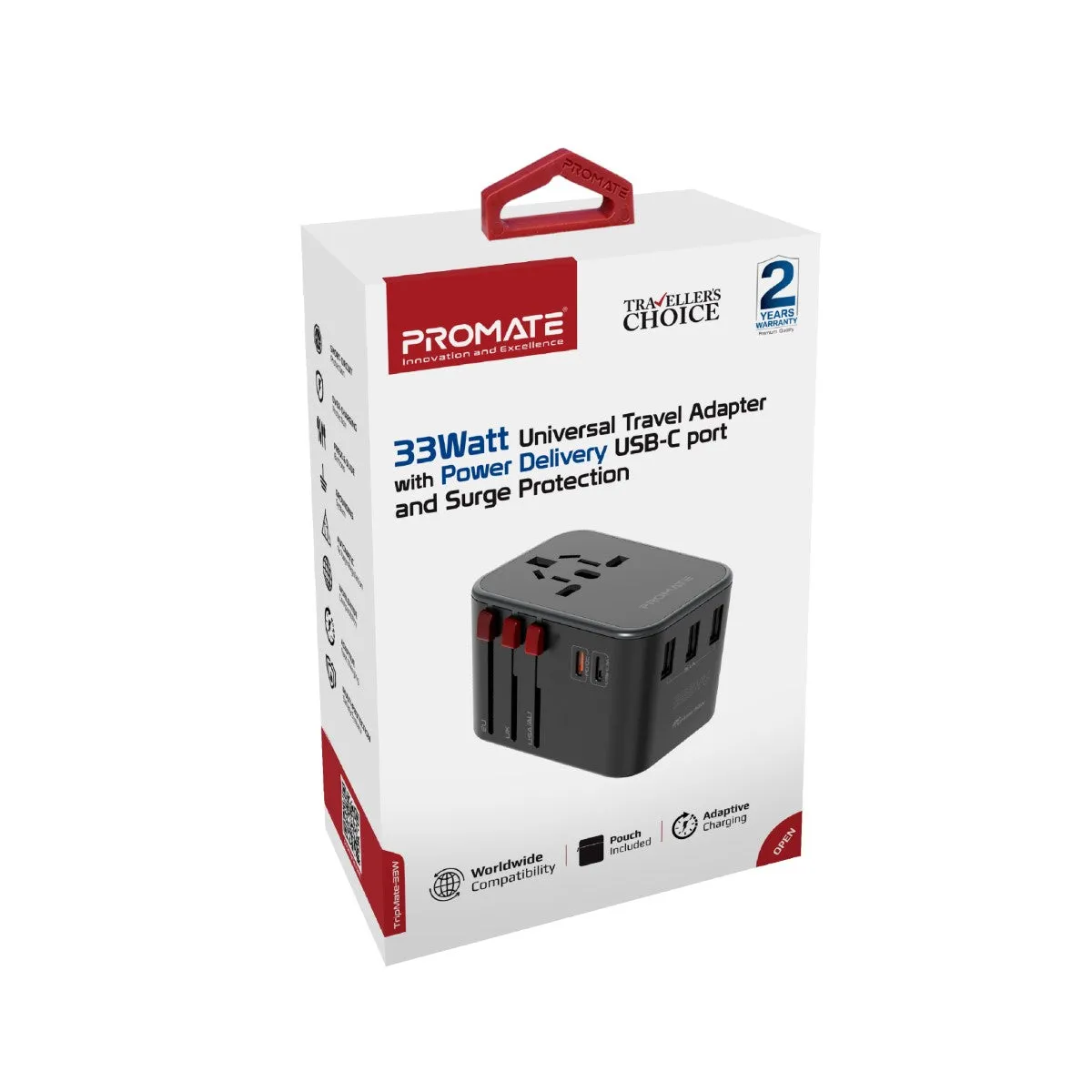 Smart Charging Surge Protected Universal Travel Adapter