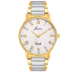 Two Tone Golden Premium Analog Watch - For Men JM1101