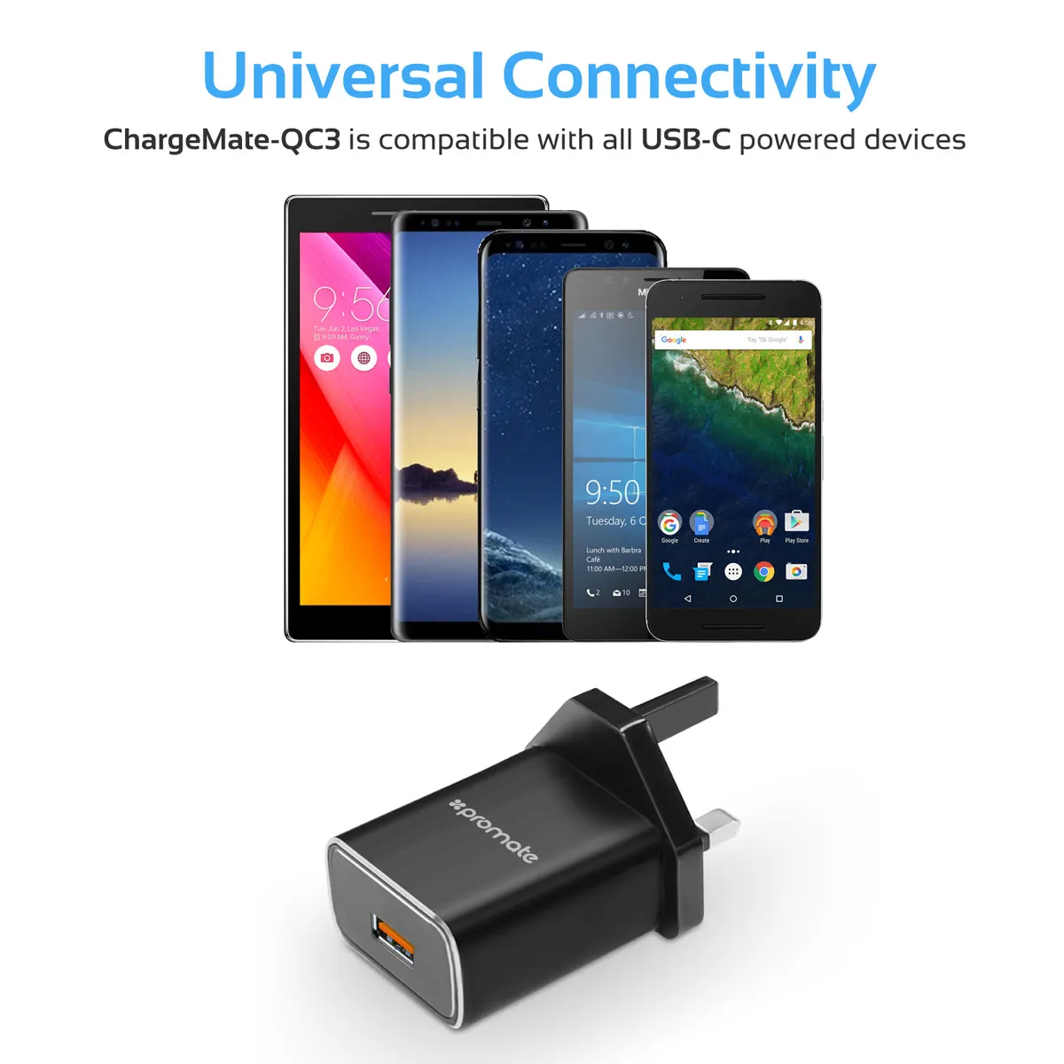 Ultra-Fast USB-C Wall Charging Kit with Qualcomm Quick Charge 3.0