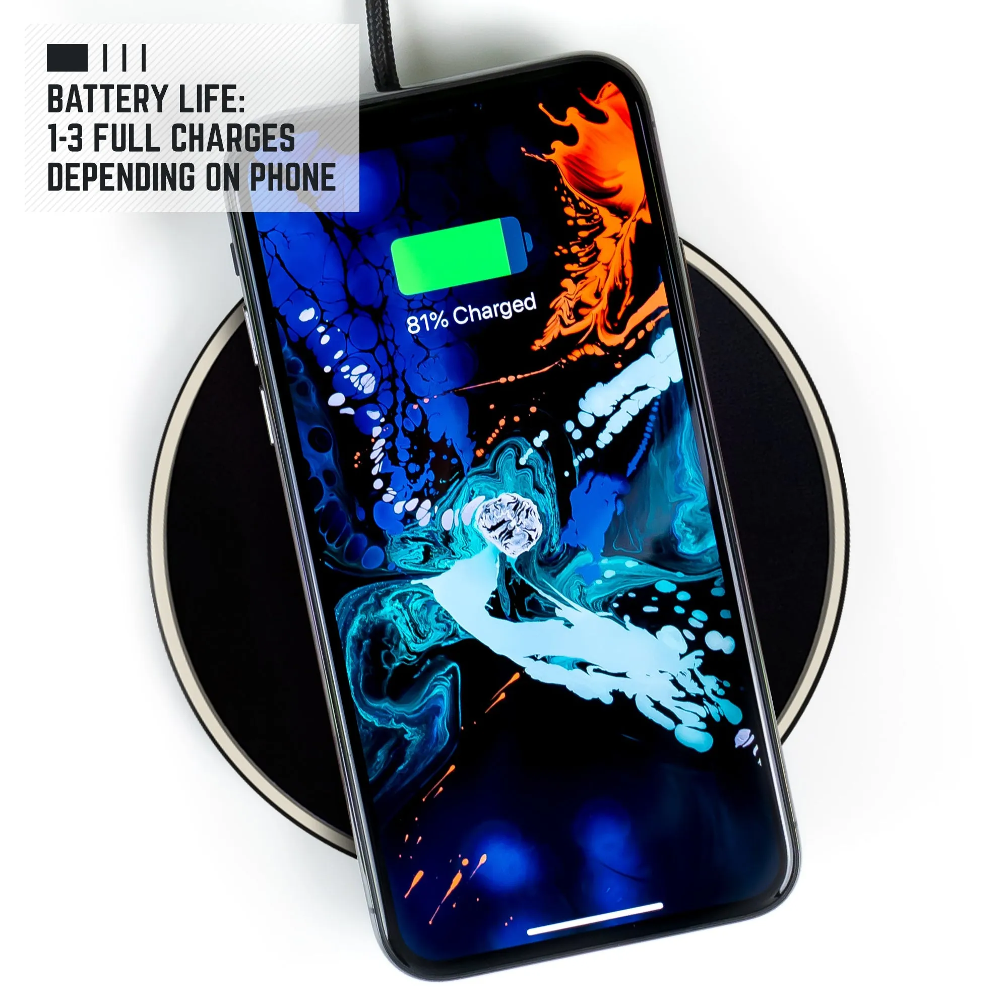 University of Nebraska Qi Wireless Charger With Illuminated Cornhuskers Logo & Built-In Power bank