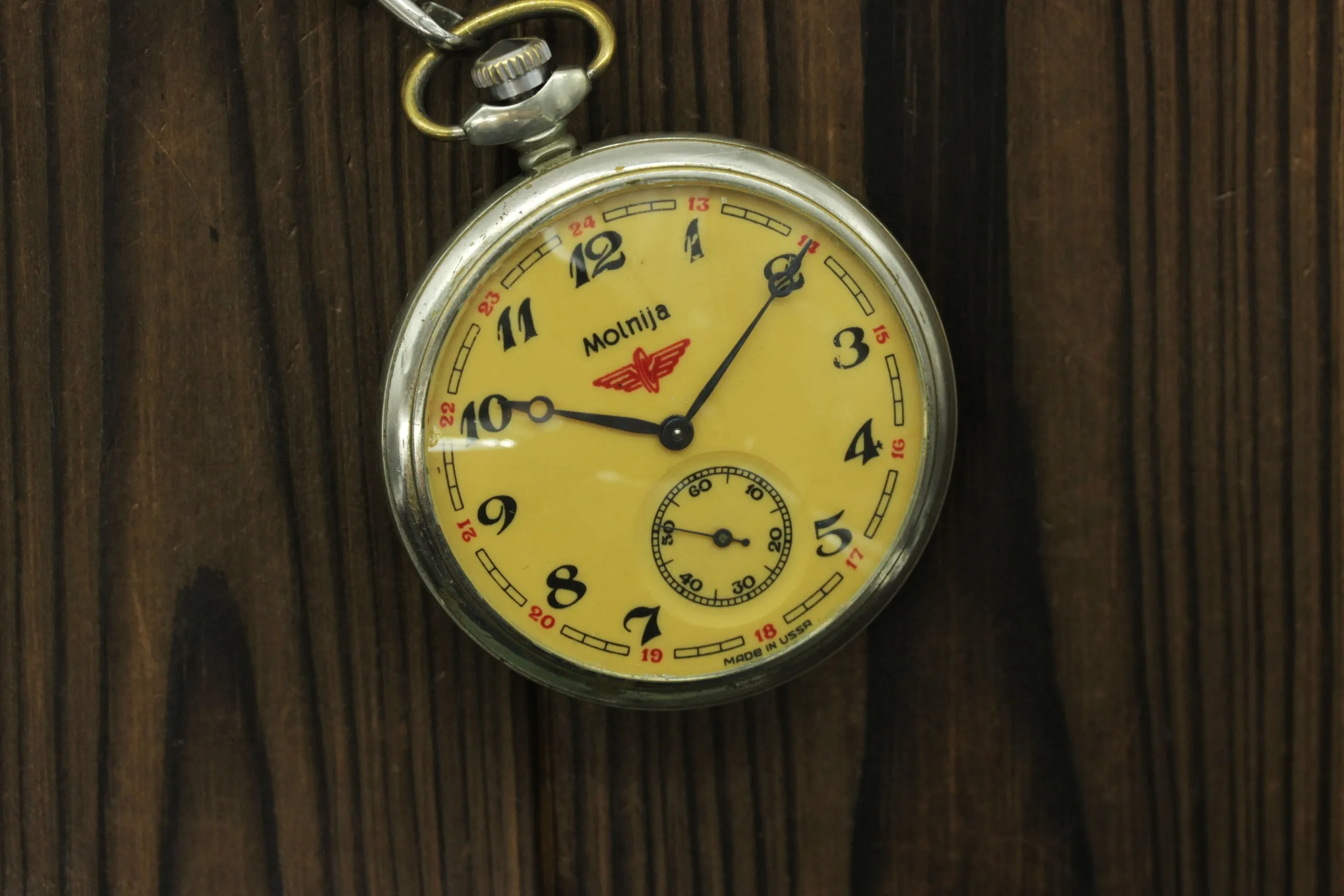 Vintage Molnija 3602 mens pocket watch Train Serkisof Demiryoly