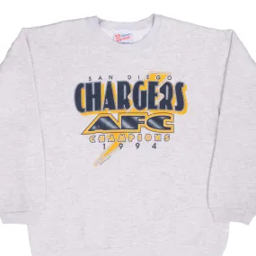 VINTAGE NFL SAN DIEGO CHARGERS AFC CHAMPIONS 1994 SWEATSHIRT LARGE MADE IN USA