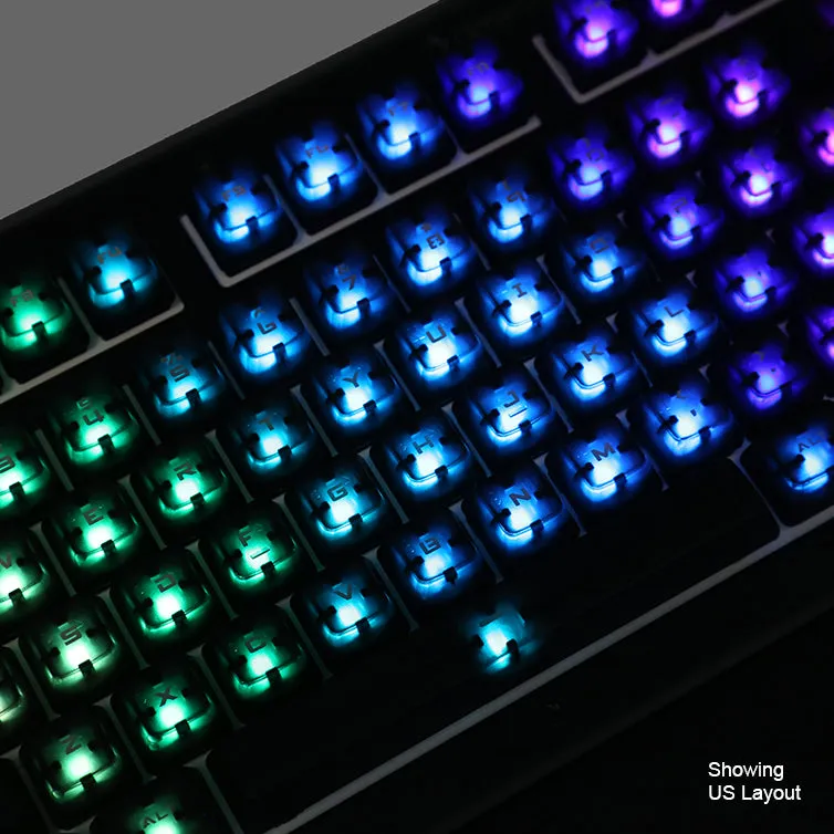 Warehouse Clearance - Das Keyboard Modern Font English RGB Keycap Set for Gamma Zulu Switches (Translucent)