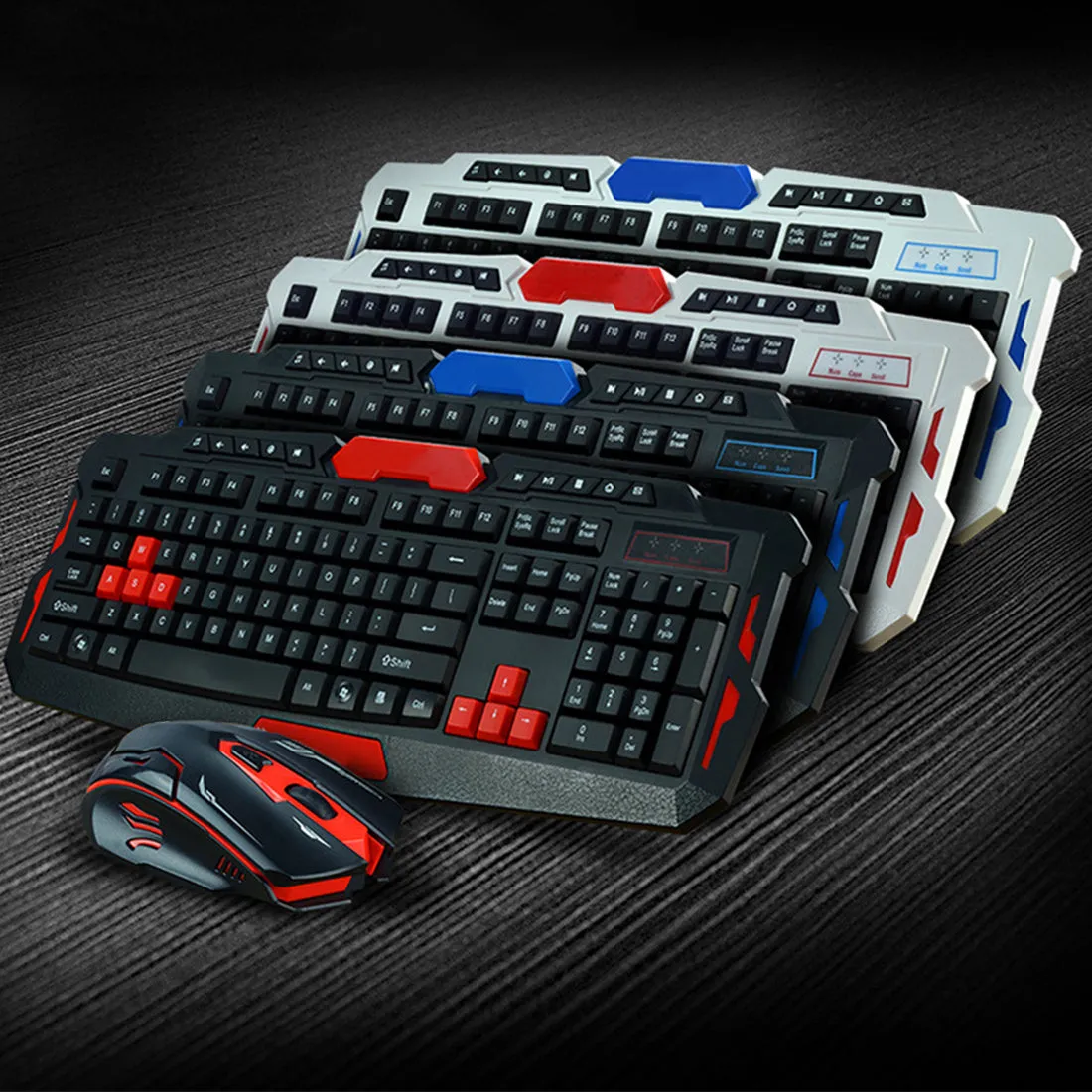 Wireless Keyboard Mouse Set USB 2.4Ghz 1600DPI Gaming Gamer Mice Multimedia Waterproof for Computer PC desktop